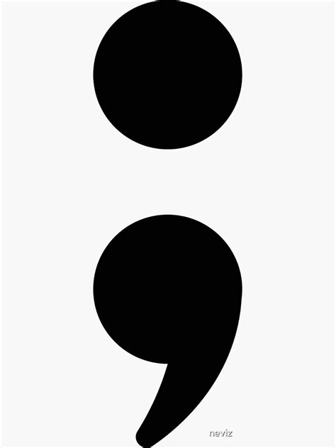 "Semi Colon - Punctuation Design" Sticker for Sale by neviz | Redbubble