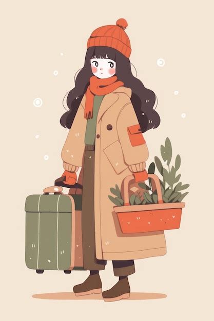 Premium AI Image | A Girl Holding a Potted Plant in a Figurative ...