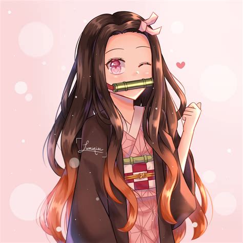 Download Wink Demon Slayer Nezuko Wallpaper | Wallpapers.com