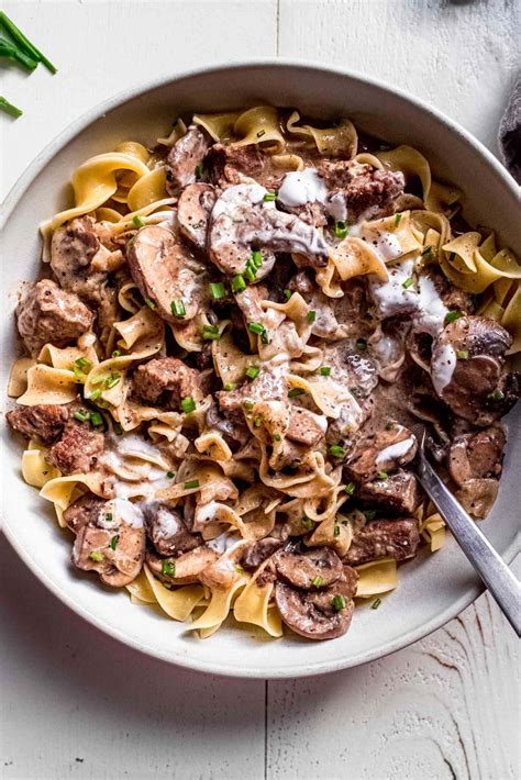 Traditional Beef Stroganoff with Red Wine