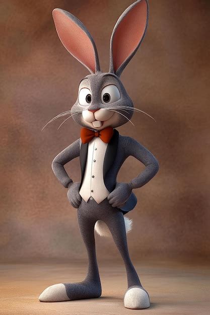 3D Cartoon Bugs Bunny Full Body Pose | Premium AI-generated image