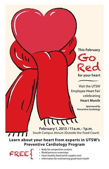 red heart month poster heart month   eat  daily health tips