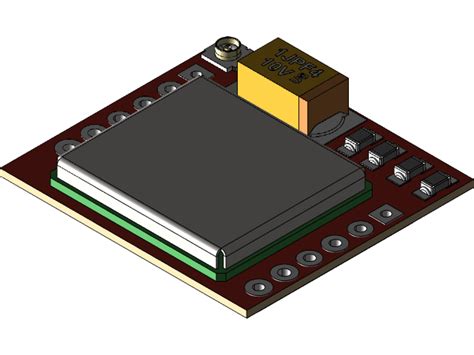 SIM800L GSM GPRS Module Adapter Board | 3D CAD Model Library | GrabCAD