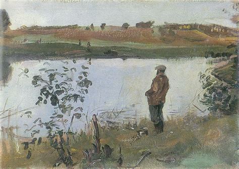 valentin serov   artist  korovin   river bank