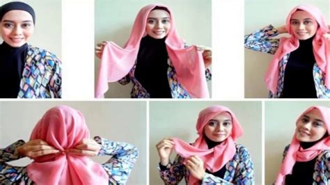 tutorial hijab segi empat terbaru  lebaran ragam muslim