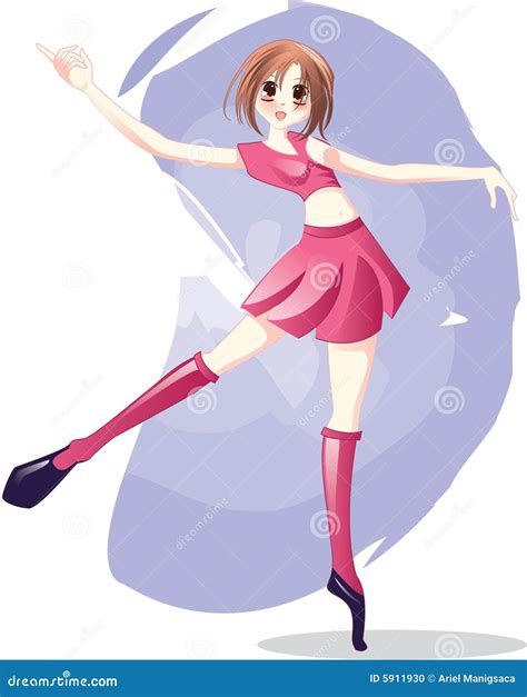 Anime Girl Ballet Dancing stock vector. Image of dress - 5911930