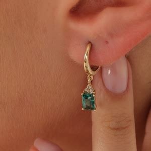 Emerald Earrings Gemstone Earrings Simple Earrings Dainty - Etsy