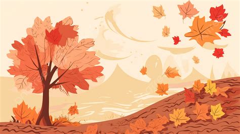 cartoon illustration   fall season background draw fall picture