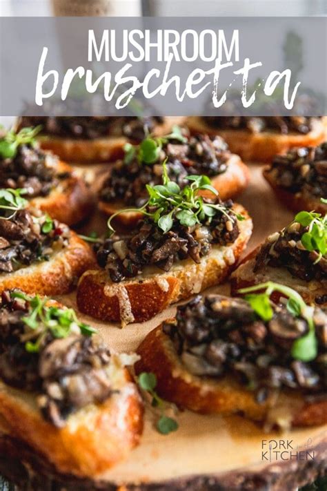 Mushroom Bruschetta with Gruyere and Thyme - Fork in the Kitchen