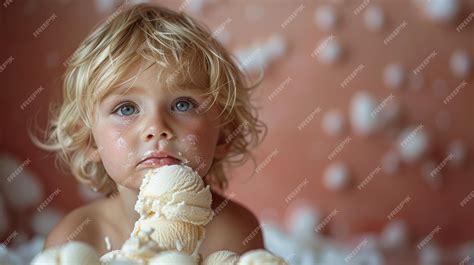 premium photo  toddlers   sadness   spilled ice cream