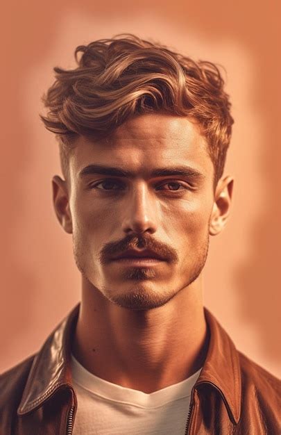 Premium Photo | A man with a mustache wearing a brown jacket
