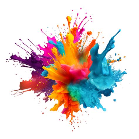 Colorful rainbow holi paint splash explosion Ai Generative 28726719 PNG