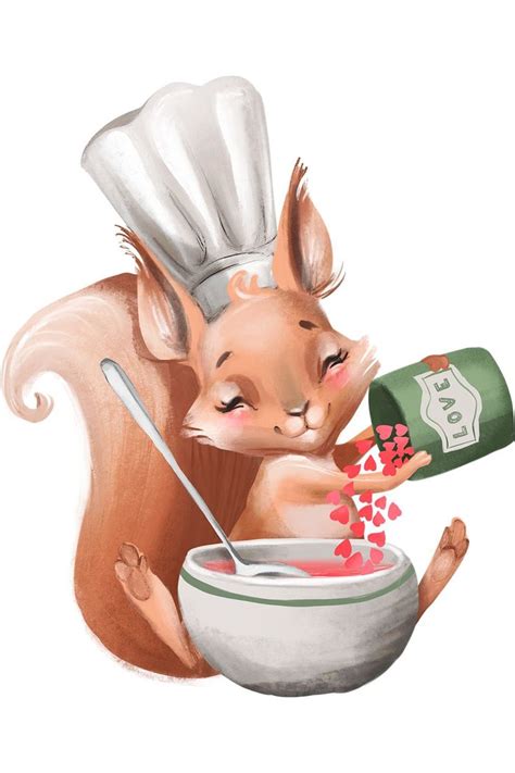 Little Chef. Маленький шеф-повар. PNG. | Рисунки животных, Иллюстрации ...