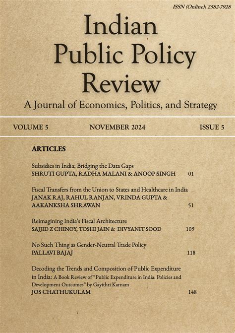 Indian Public Policy Review