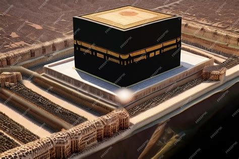 mecca city people performing hajj  ancient kaaba sharif generated