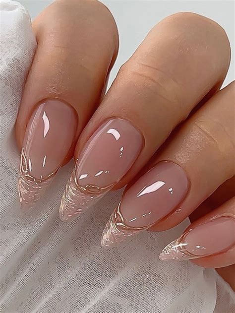 Unhas Postiças Simples - 24 Peças Unhas Postiças Simples Francesas Para Uso Durável Em Formato ...