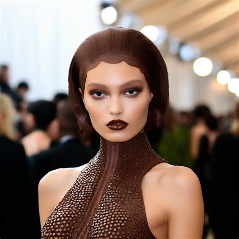 "Met Gala model chocolate makeup" — image created in Shedevrum