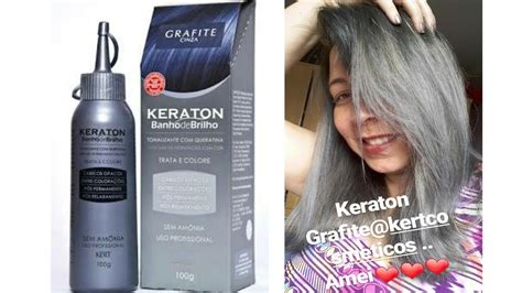 Cabelo Cinza Grafite - Tonalizando com Keraton Grafite Cinza. Grany Hair ( Stories Instagram ...