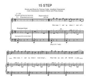 15 Step - Radiohead - sheet music - Purple Market Area