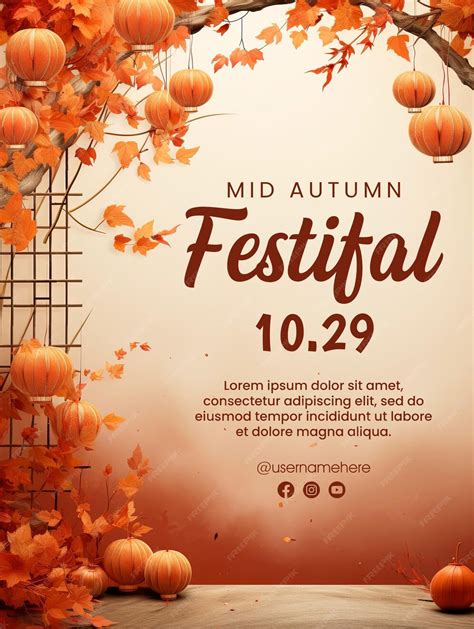 premium psd happy mid autumn festival social media poster