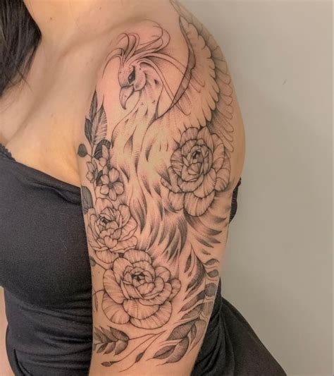 Tattoo Fenix Com Flores
