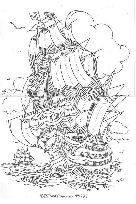 Galleon 1793 | Coloring book art, Drawings, Boat drawing