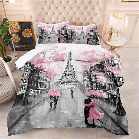 Amazon.com: Better Home Style White Black Pink Paris Eiffel Tower