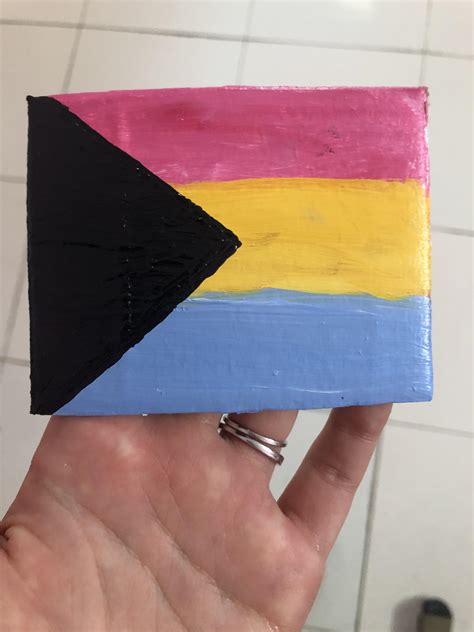 made a demisexual panromantic flag for my softboard! (not an actual