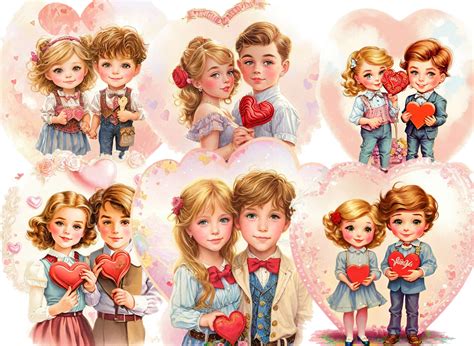 Cute Valentine Couple Clipart Graphic by HanneaArt · Creative Fabrica