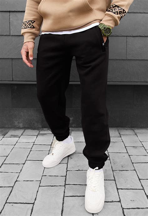 Спортивні штани чоловічі Staff juro black fleece чорні стильні ...