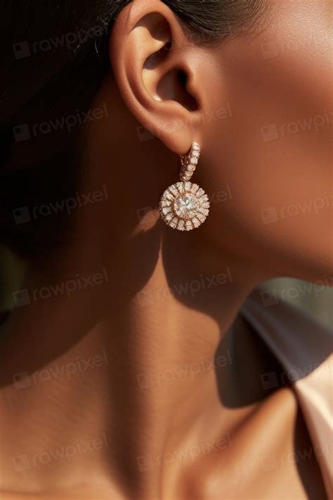 Diamond earring, luxurious jewelry. | Premium Photo - rawpixel