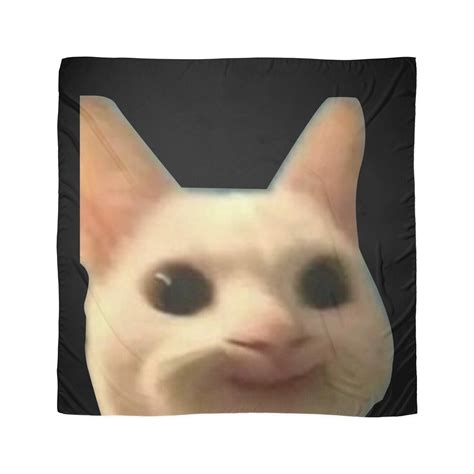 Smiling Cat Meme Scarf - Microfiber Polyester Silky Scarf
