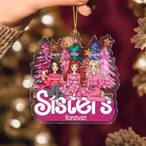Christmas Tree Ornament - Acrylic Ornament - Sisters Forever