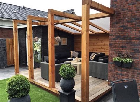 Pergola in combinatie met overkapping gemaakt van Douglas hout ...