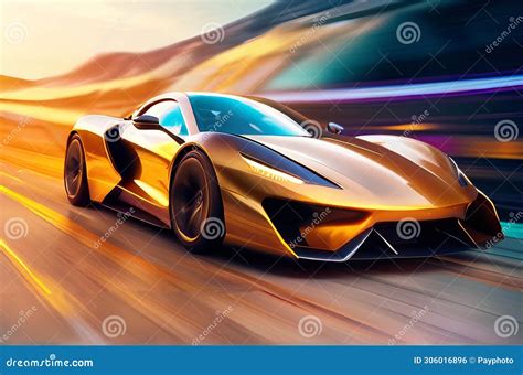 Futuristic Supercar: Neon Night Highway Thrills With Powerful ...