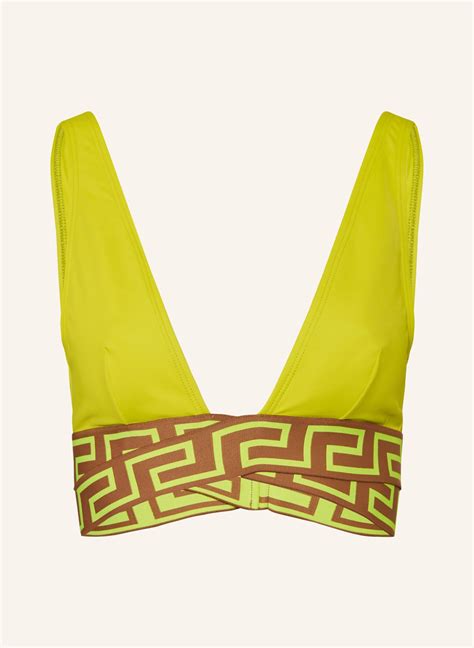 VERSACE Bralette bikini top in yellow/ camel/ neon yellow