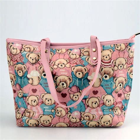 college tote bag cute teddy bear canvas tote bags  college girls