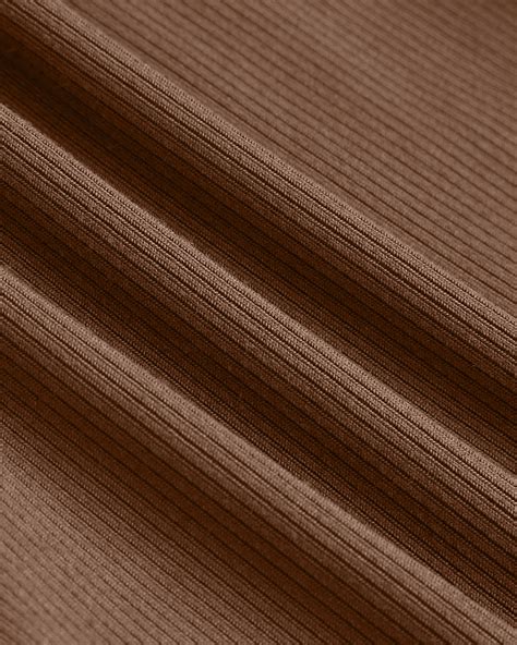 ribbed mock neck sleeveless side twisted top  brown littlebox india