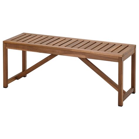 naemmaroe bench outdoor light brown stained  cm  ikea