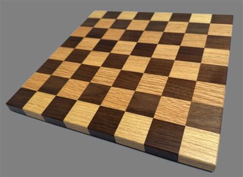 Walnut and Oak Solid Wood Chessboard - www.chessantiques.com