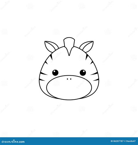 Zebra Drawing Face stock vector. Illustration of head - 86207787