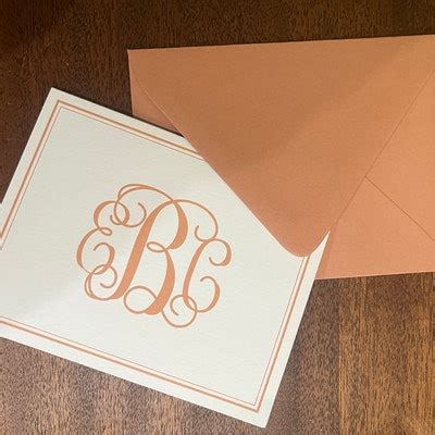 Personalized Note Cards Set, Monogram Stationery Monogrammed Note Card ...