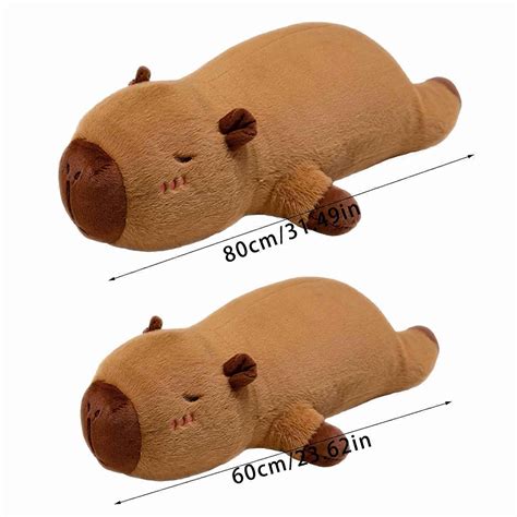 Capybara Plushie Toy Stuffed Capibara Furry Doll Long Sleep Soft Pillow