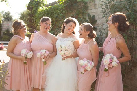 Different-Styled Pink Chiffon Bridesmaid Dresse