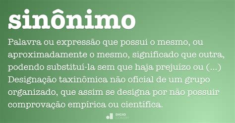 O Que Que É Sinônimo - Sinônimo - Dicio, Dicionário Online de Português
