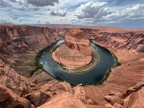 An Aerial Photography of a River Between Horseshoe BendFree Stock Photo