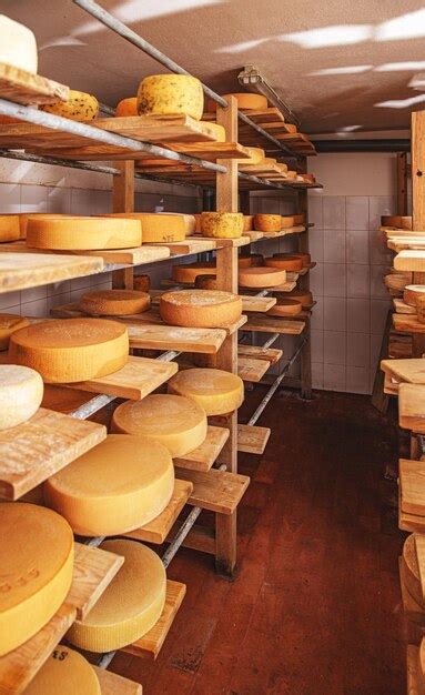 premium photo row  aging cheese