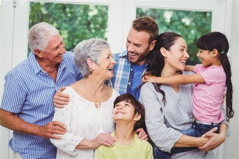 Cheerful Multi Generation Family Stock Photo - Image of domicile ...