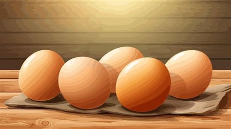 rustic wooden background  fresh farm eggs premium ai generated vector