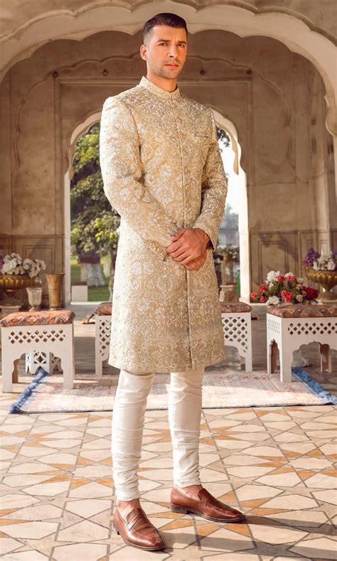 Embroidered Pakistani Groom Sherwani Dress For Wedding – UY COLLECTION